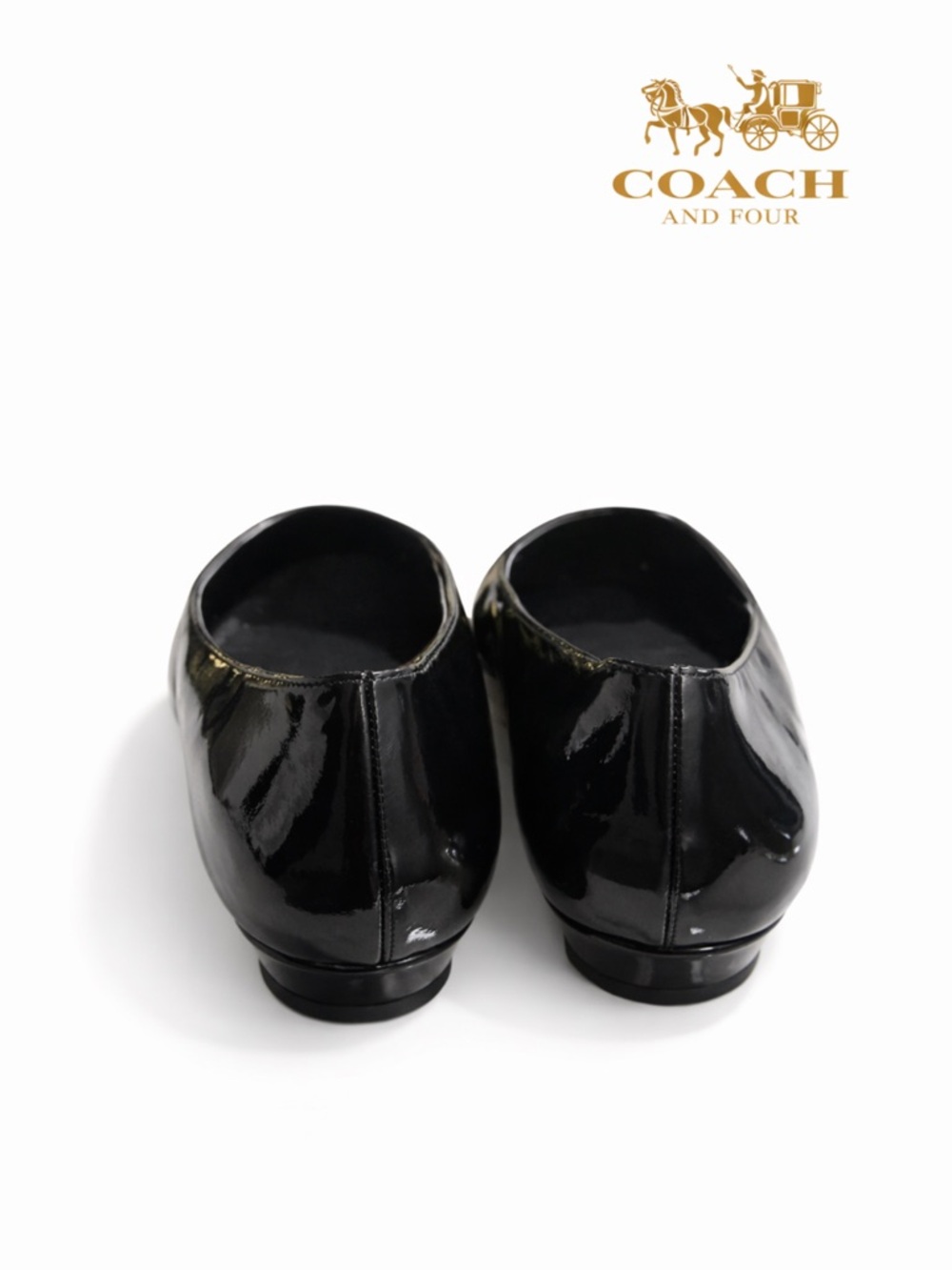 Vintage Coach “Coach and Four” Black Patent Snakeskin Cap Toe Flats 9.5 - Picture 3 of 14